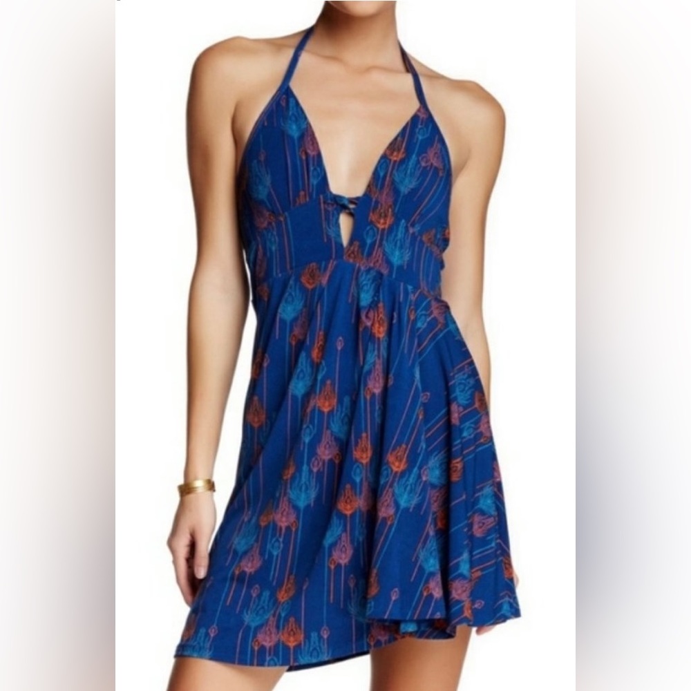 Free People Tropical Daydream dress in blue size small